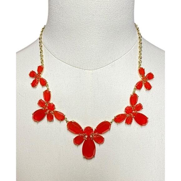 Kate Spade Necklace Coral Red Gold Tone Limited Edition Garden Butterfly 18” - Picture 1 of 9
